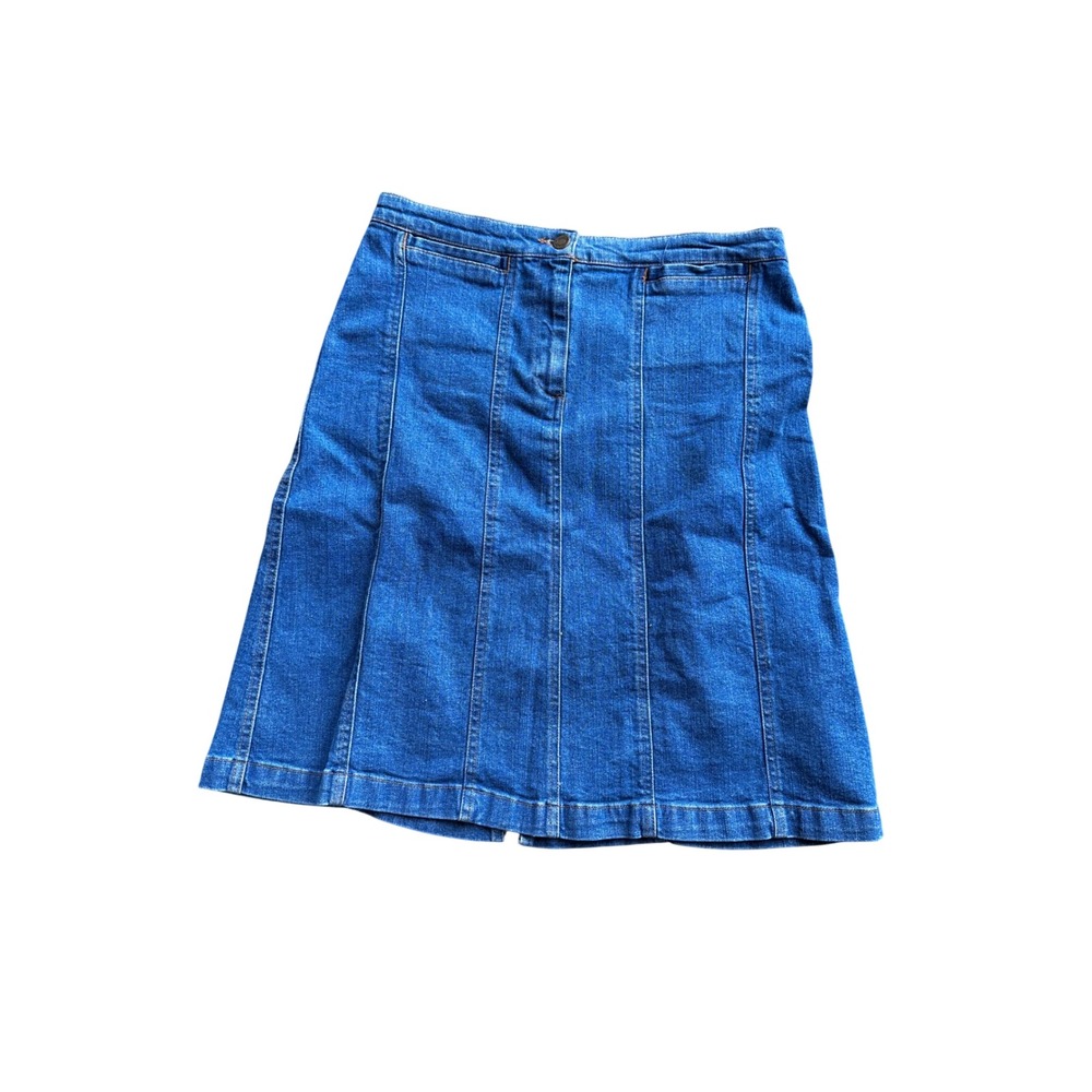 Jones Sport Womens Blue Denim A-Line Stretch Skirt Medium Wash Size‎ 4